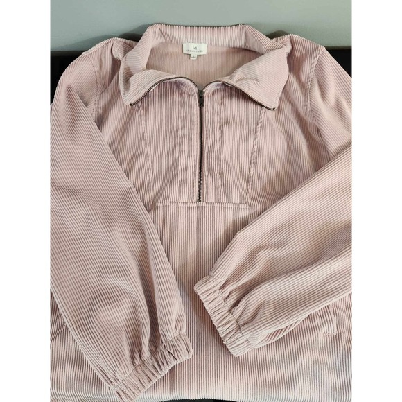 Urban Daisy half zip corduroy pull over womens sz large pink - Picture 7 of 8